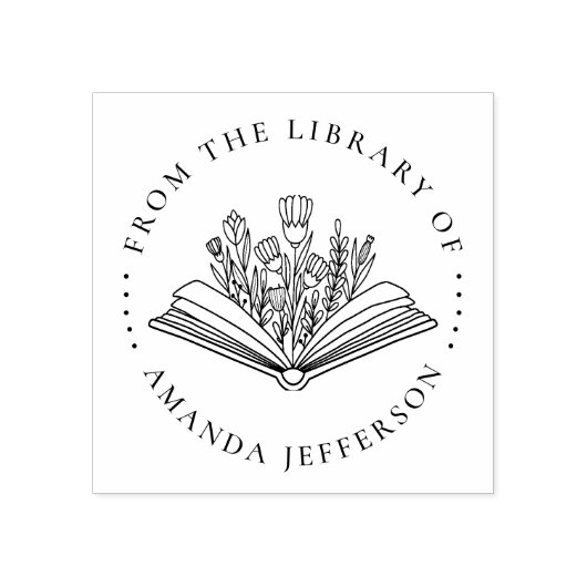 Modernes Blumenbuch aus der Bibliothek des Individ Gummistempel (Prägung)