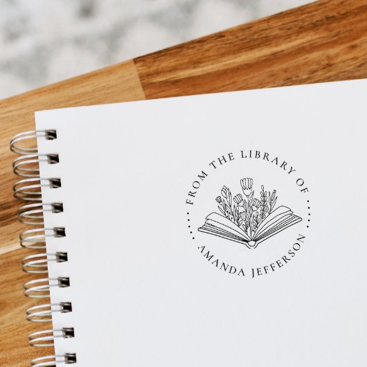 Modernes Blumenbuch aus der Bibliothek des Individ Gummistempel