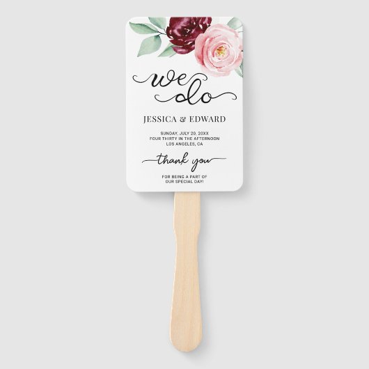 Modernes Blumendanken für das elegante Hochzeitspr Fächer (Vorderseite)