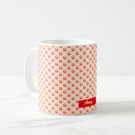 Modernes Blumendesign Kaffeetasse (Vorderseite Links)