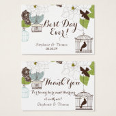 Modernes Blumendesign mit Vogelkäfigen und Vogelli (Vorne & Hinten)