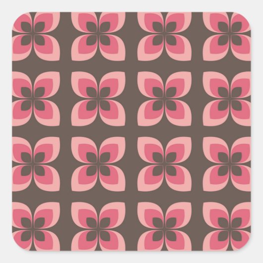 Modernes Blumendesign Quadratischer Aufkleber (Vorderseite)