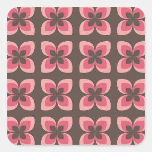 Modernes Blumendesign Quadratischer Aufkleber