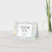 Modernes, blumenfarbenes Baby in der Blütendusche Dankeskarte (Vorderseite)