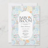 Modernes, blumenfarbenes Baby in der Blütendusche Einladung (Vorderseite)