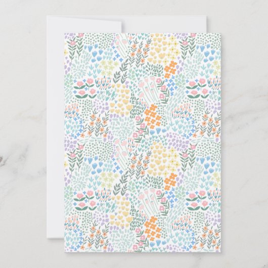 Modernes, blumenfarbenes Baby in der Blütendusche Einladung (Rückseite)