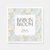 Modernes, blumenfarbenes Baby in der Blütendusche Serviette (Vorderseite)