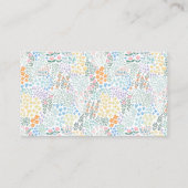 Modernes, blumenfarbenes Baby in der Blütendusche Visitenkarte (Rückseite)