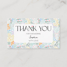 Modernes, blumenfarbenes Baby in der Blütendusche Visitenkarte