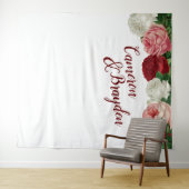 Modernes Blumengarten Hochzeitsfeier Party Hinterg Wandteppich (Beispiel (Horizontal))