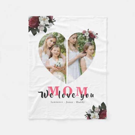 Modernes Blumengebäck Fleecedecke (Vorderseite)