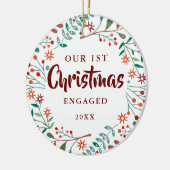 Modernes Blumengebirge Erstes Weihnachtsfest Verlo Keramik Ornament (Links)