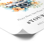 Modernes Blumengeflecht mit der Liebe Wedding Hash Poster (Ecke)