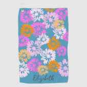 Modernes Blumengeschenk für ihren Dame Golfer Indi Golfhandtuch (Vorderseite)