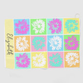 Modernes Blumengeschenk für ihren Dame Golfer Indi Golfhandtuch (Horizontal)