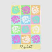 Modernes Blumengeschenk für ihren Dame Golfer Indi Golfhandtuch (Vorderseite)