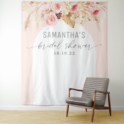 Modernes, blumengeschmücktes Brautparty Wandteppich (Beispiel)