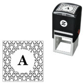 Modernes, blumengeschmücktes Muster im runden Rahm Permastempel (Beispiel)