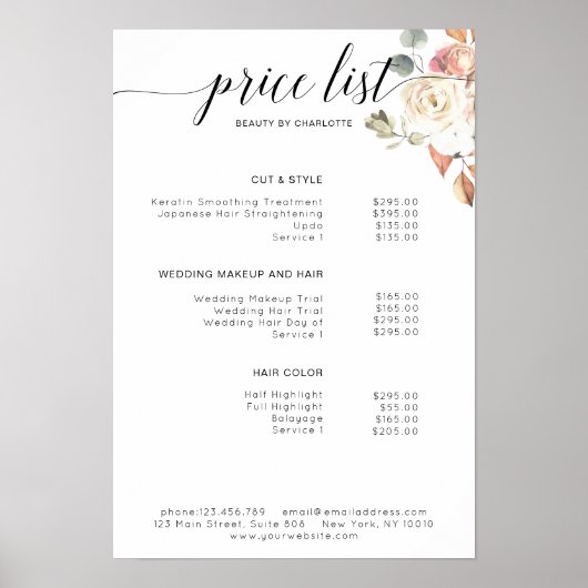 Modernes, blumengeschmücktes Poster (Vorne)