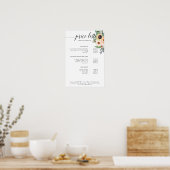 Modernes, blumengeschmücktes Poster (Küche)