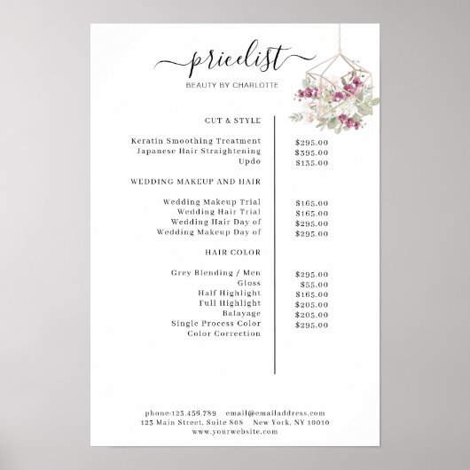 Modernes, blumengeschmücktes Poster (Vorne)