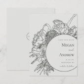 Modernes Blumengesteck Save the Date (Vorne/Hinten)