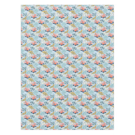 Modernes Blumengestein auf blau Tischdecke