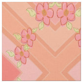 Modernes Blumengestein in Korallenrosa und Pfirsic Stoff (Nahaufnahme)