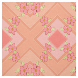 Modernes Blumengestein in Korallenrosa und Pfirsic Stoff