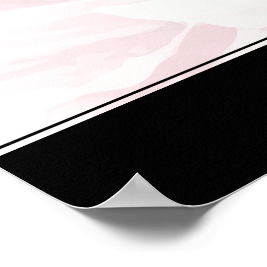 Modernes Blumenhandbuch Schwarz-weiß Poster (Ecke)