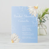 Modernes, blumenhellblaues Daisy-Brautparty Einladung (Stehend Vorderseite)