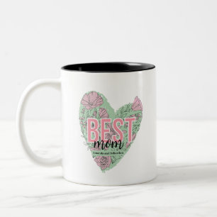 Modernes Blumenherz Zweifarbige Tasse
