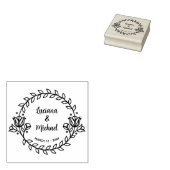 Modernes Blumenhochzeitdatum Gummistempel (Stempel)