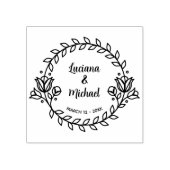 Modernes Blumenhochzeitdatum Gummistempel (Prägung)
