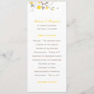 Modernes Blumenhochzeitprogramm - Senf Programm