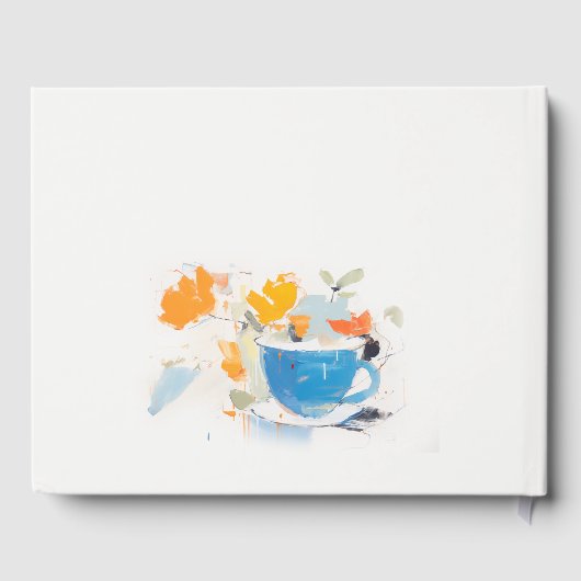 Modernes Blumenkohl-Brautparty Teezeremonie auf Ho Gästebuch (Rückseite)