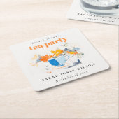 Modernes Blumenkohl-Brautparty Teezeremonie auf Ho Rechteckiger Pappuntersetzer (angewinkelt)