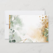 Modernes Blumenkränz in Aquarellfarbe Danke (Rückseite)