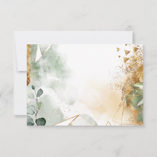 Modernes Blumenkränz in Aquarellfarbe Danke (Rückseite)