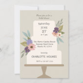 Modernes Blumenkuchen-Brautparty Einladung (Vorderseite)