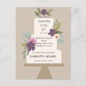 Modernes Blumenkuchen-Brautparty Postkarte (Vorderseite)