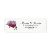 Modernes Blumenlavender Wedding Address Label (Vorne)