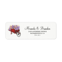 Modernes Blumenlavender Wedding Address Label