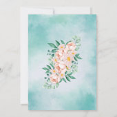 Modernes Blumenleaf Blue Islamische Aqiqa Aqeeqa B Einladung (Rückseite)