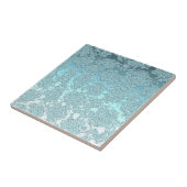 Modernes Blumenlicht Aquamarin grünes Muster Fliese (Seite)