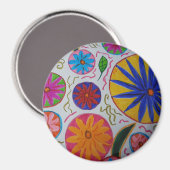 Modernes Blumenmagnet Magnet (Vorderseite/Rückseite)