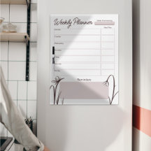 Modernes, blumenmauriges Wochenplaner Dry Erase Bo
