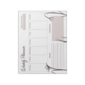 Modernes, blumenmauriges Wochenplaner-Notizblock Notizblock (Rotiert)