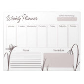 Modernes, blumenmauriges Wochenplaner-Notizblock Notizblock (Vorderseite)