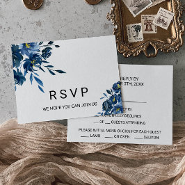 Modernes Blumenmenü RSVP Karte